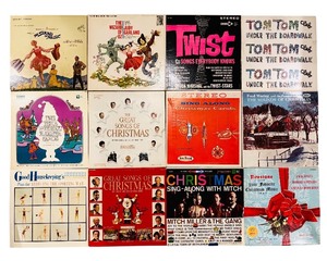 lot 296 image: BR1 - Collection of 12 Vintage Vinyl Records including The Wizard of Oz, The Sound of Music, and Christmas Albums