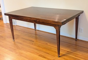 lot 46 image: DR  - Rectangular Wood Dining Table with Fluted Legs