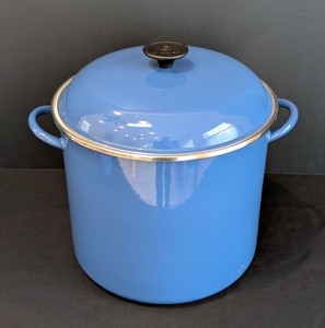 lot 48 image: K - Le Creuset Blue Enamel Stock Pot with Lid