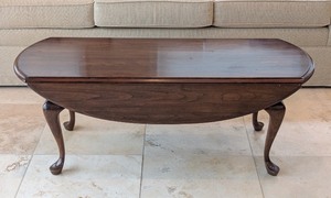 lot 56 image: LR - Vintage Pennsylvania House Drop-Leaf Oval Coffee Table