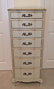 lot 61 image: MB - Permacraft Vintage French Provincial Tall Lingerie Chest with 7 Drawers