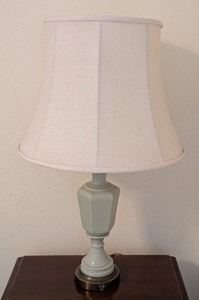 lot 63 image: MB - 31-Inch Ceramic Table Lamp with Fabric Shade