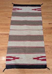 lot 169 image: LR - Vintage Handwoven Southwestern Wool Rug