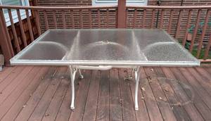lot 222A image: Glass Topped Patio Table