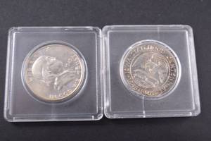 lot 18 image: 1949 Franklin Half Dollar and 1946 Iowa Statehood Centennial Half Dollar