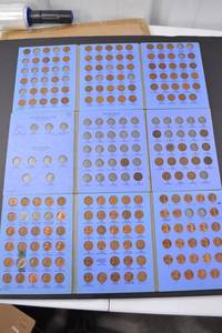 lot 19 image: US Wheat and Indian Head Cent Collection in Whitman Folders, 1880s-1940s