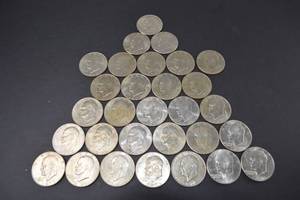 lot 24 image: Bulk Lot of Eisenhower Dollars, Mixed Dates 1971-1978