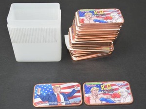 lot 29 image: Trump vs. Biden KO Novelty .999 Fine Copper Bar Lot