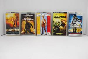 lot 80 image: 5 UMD Movies for PSP Team America, Domino, Napoleon Dynamite, Coach Carter, National Treasure