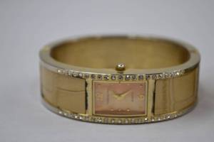 lot 42 image: Lot of 3 Fashion Bangle Watches with Gold-Tone and Rhinestones