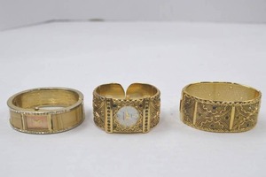 lot 42 image: Lot of 3 Fashion Bangle Watches with Gold-Tone and Rhinestones