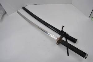 lot 47 image: Japanese Style Katana Sword with Black Scabbard and Decorative Handle