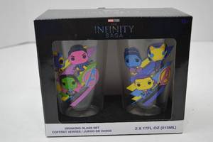 lot 93 image: Marvel Infinity Saga Drinking Glass Set 2pc 17oz POP