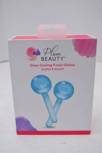 lot 111 image: Plum Beauty Glass Cooling Facial Globes Set - New in Box