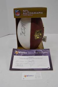 lot 118 image: Minnesota Vikings Kyle Rudolph Signed NFL Autograph Football & COA