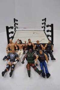 lot 126 image: WWE Wrestling Action Figures with RAW Ring Playset