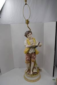 lot 148 image: Vintage Porcelain Figural Table Lamp, 51 Inch