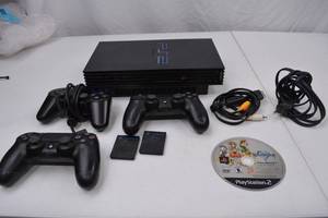 lot 163 image: Sony PlayStation 2 Console Bundle with Controllers, Cables, and Kingdom Hearts