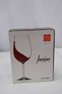 lot 168 image: Wine Glass Sets, RCR Stemmed and Stemless, 6 Total Pieces
