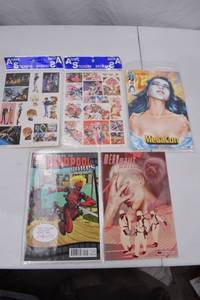 lot 181 image: Comic Book and Anime Sticker Lot MegaCon Exclusive, Deadpool, Meanwhile, Anime Sheets