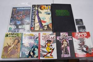 lot 189 image: Comic and Manga Lot - Marvel Zombies, Death Note, Afro Samurai, Signed Issue, Coins