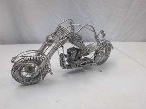 lot 197 image: Wire Art Motorcycle Sculpture Handmade Collectible