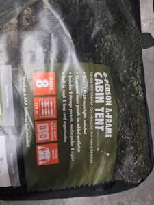 lot 257 image: Ozark Trail 8-Person A-Frame Cabin Tent with LED Rope Lights