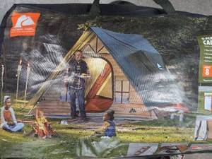 lot 257 image: Ozark Trail 8-Person A-Frame Cabin Tent with LED Rope Lights