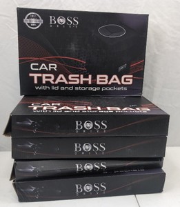lot 252 image: BOSS Drive Car Trash Bags with Lid, Insulated Interior, 5- bags