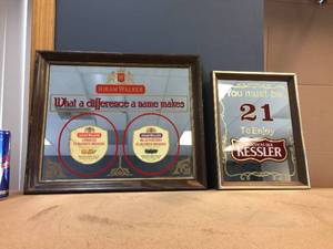 lot 115 image: Hiram Walker - Kessler Mirrored BrandyWhiskey Signs