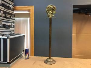 lot 119 image: Victoria Brass Embossed Lady - Fireplace Tool Stand - 30 Tall