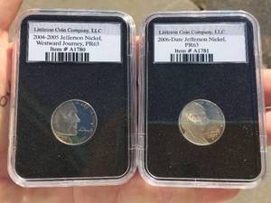 lot 124 image: 2 LLC Jefferson Nickels 200405 & 2006 - PR63