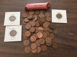 lot 130 image: 1960s Canada Pennies