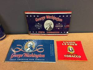 lot 149 image: 3 Vintage Metal Tobacco CanSigns