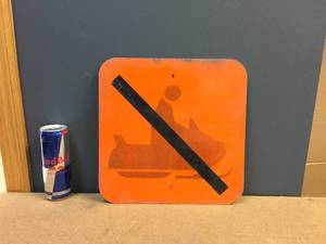 lot 151 image: Classic Vintage - No Snowmobile Metal Sign - 12 x 12
