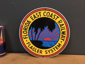 lot 171 image: Ande Rooney Porcelain Florida East Coast Railway Sign - 10