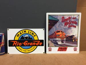 lot 175 image: 2 Metal Rio Grande - Railroad Signs Including Rooney
