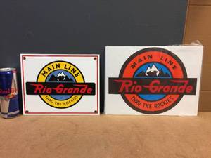 lot 177 image: 2 Rio Grande - Railroad Signs