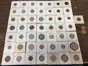 lot 185 image: Vintage Group Foreign Coins - See Pics