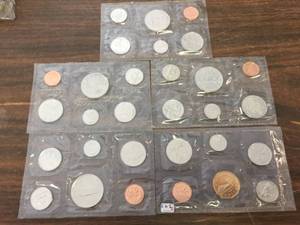 lot 189 image: 5 Canada Proof Sets 1969 - 1973 - 1978 - 1987 - 1994