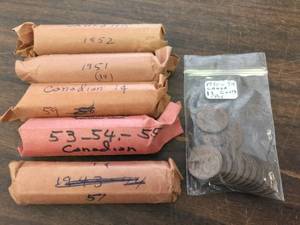 lot 190 image: 1950s Canadian Pennies