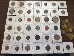 lot 199 image: Group Vintage Foreign Coins 1919 - 1990s