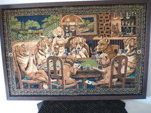 '68-'70s Tapestry of Dogs Playing Poker.