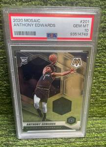 lot 12 image: 2020 Mosaic Anthony Edwards Rookie Card PSA 10