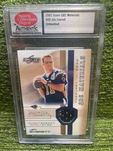 lot 14 image: 2002 Score QBC Jersey Materials Jim Everett