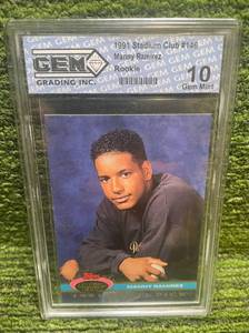 lot 15 image: 1991 Stadium Club #146 Manny Ramirez graded GEM 10