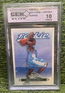 lot 16 image: 2003-04 Upper Deck MVP Carmelo Anthony Rookie Graded GEM 10