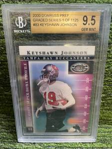 lot 72 image: 2000 Donruss Preferred Keyshawn Johnson BGS 9.5