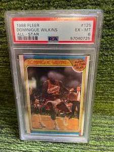 lot 103 image: 1988 Fleer Dominique Wilkins All-Star Card PSA 6