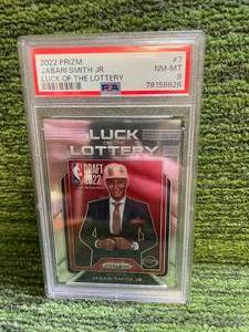 lot 108 image: 2022 Prizm Jabari Smith Jr luck lottery PSA 8